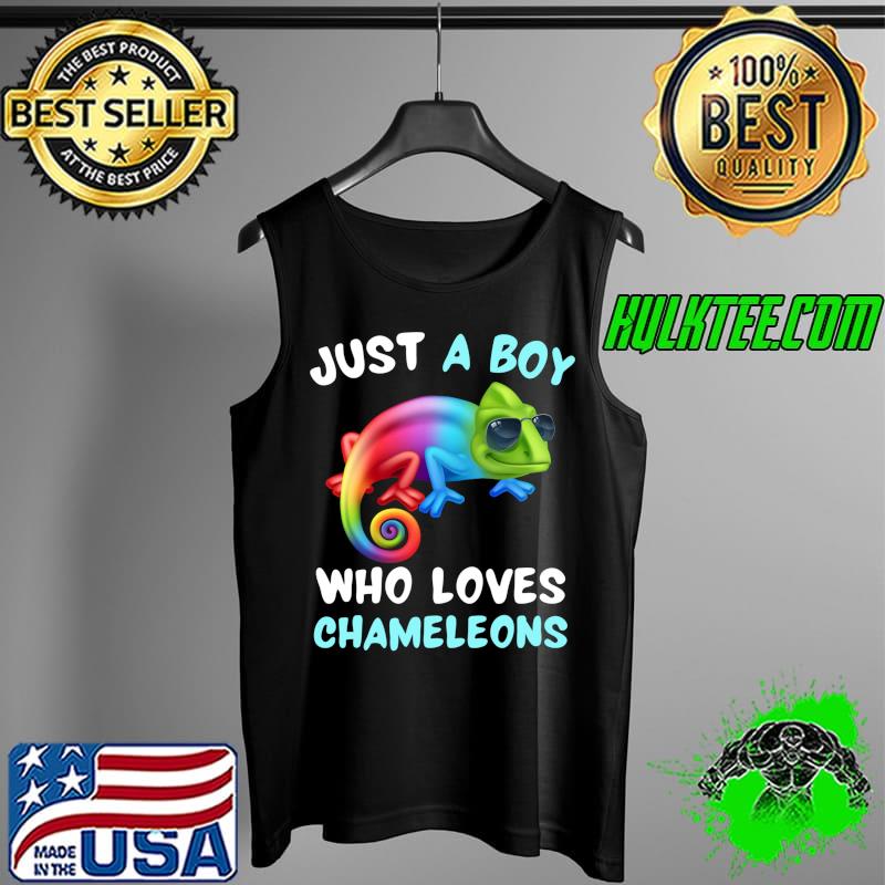 Just A Boy Who Loves Chameleons Cute Chameleon Boys Men T-Shirt Tank Top Just A Boy Who Loves Chameleons Cute Chameleon Boys Men T-Shirt Tank Top