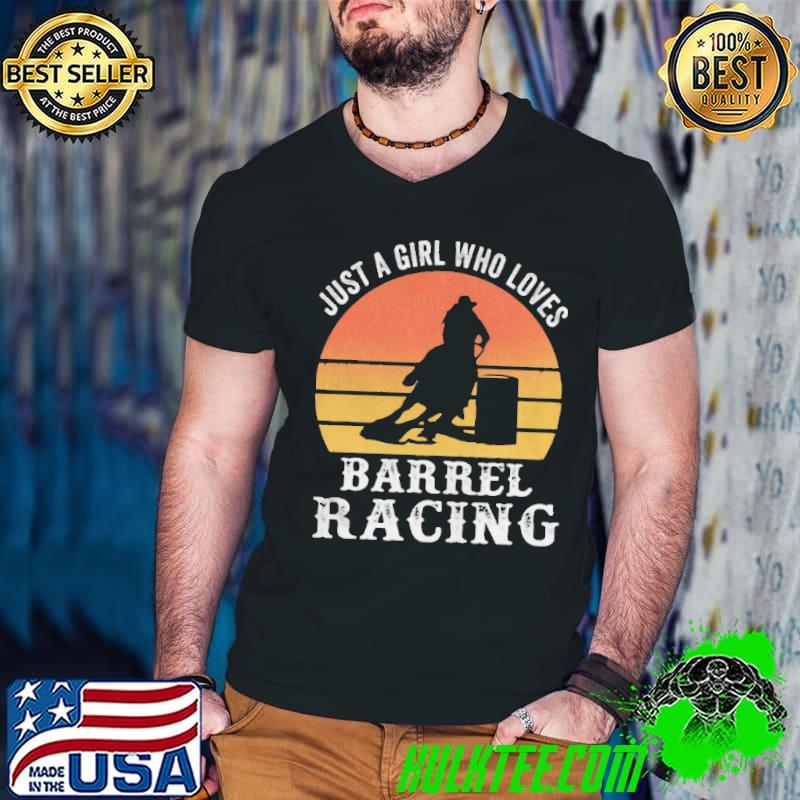 Just A Girl Who Loves Barrel Racing Horse Vintage Guys V Neck Just A Girl Who Loves Barrel Racing Horse Vintage Guys V Neck