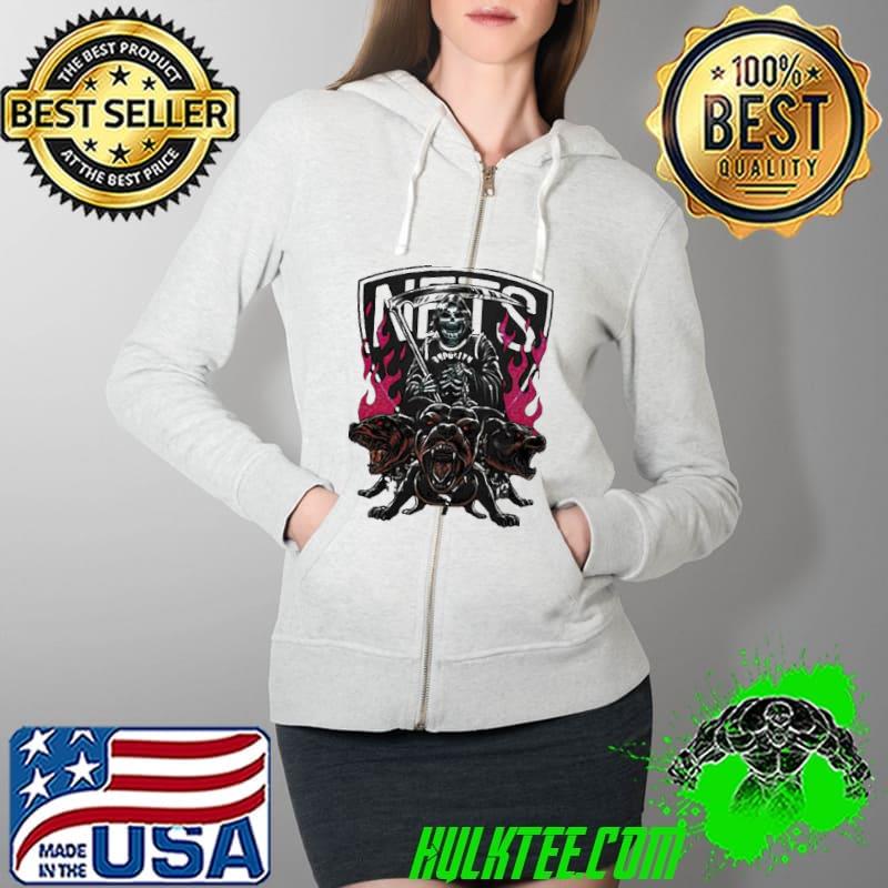 Kevin Durant Dead Ride Cerberus Brooklyn Nets Bulldog Skull Shirt Full Zip Hooded Kevin Durant Dead Ride Cerberus Brooklyn Nets Bulldog Skull Shirt Full Zip Hooded
