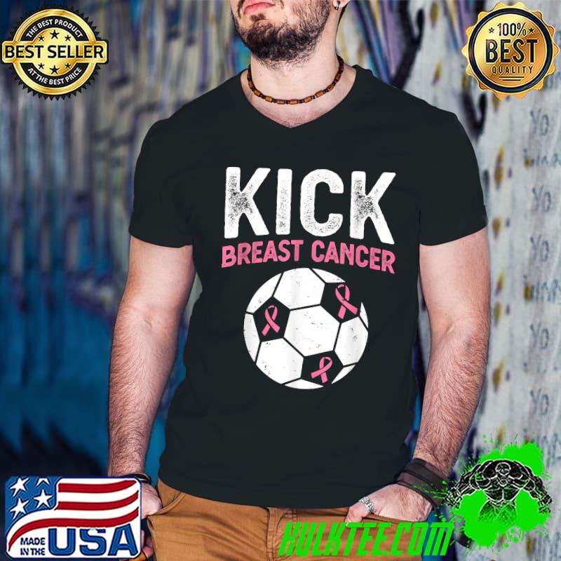 Kick Breast Cancer Awareness Soccer Pink Ribbon Supporters T-Shirt