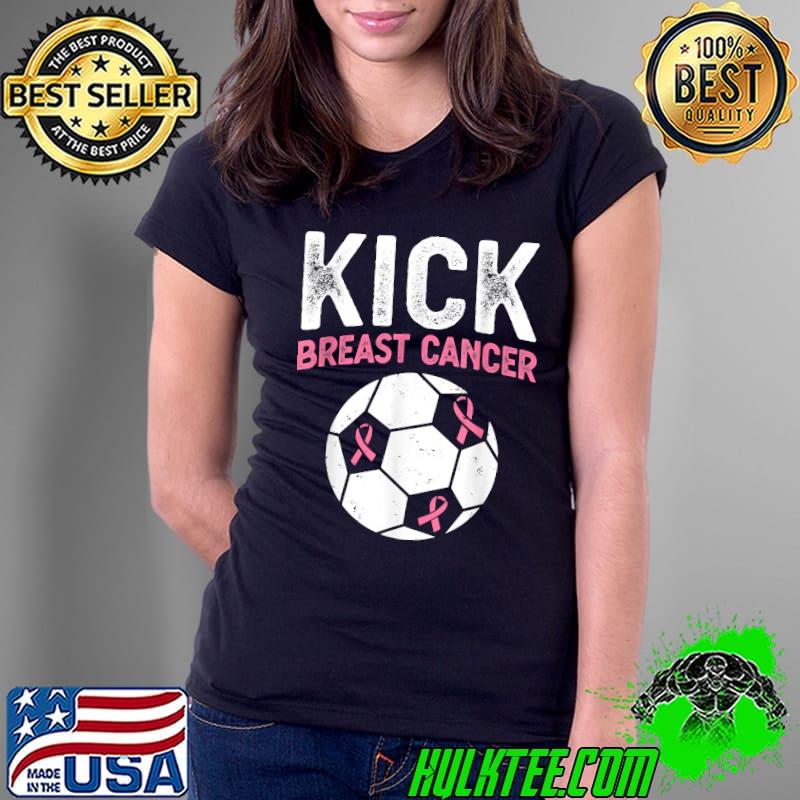Kick Breast Cancer Awareness Soccer Pink Ribbon Supporters T-Shirt Ladies Tee Kick Breast Cancer Awareness Soccer Pink Ribbon Supporters T-Shirt Ladies Tee