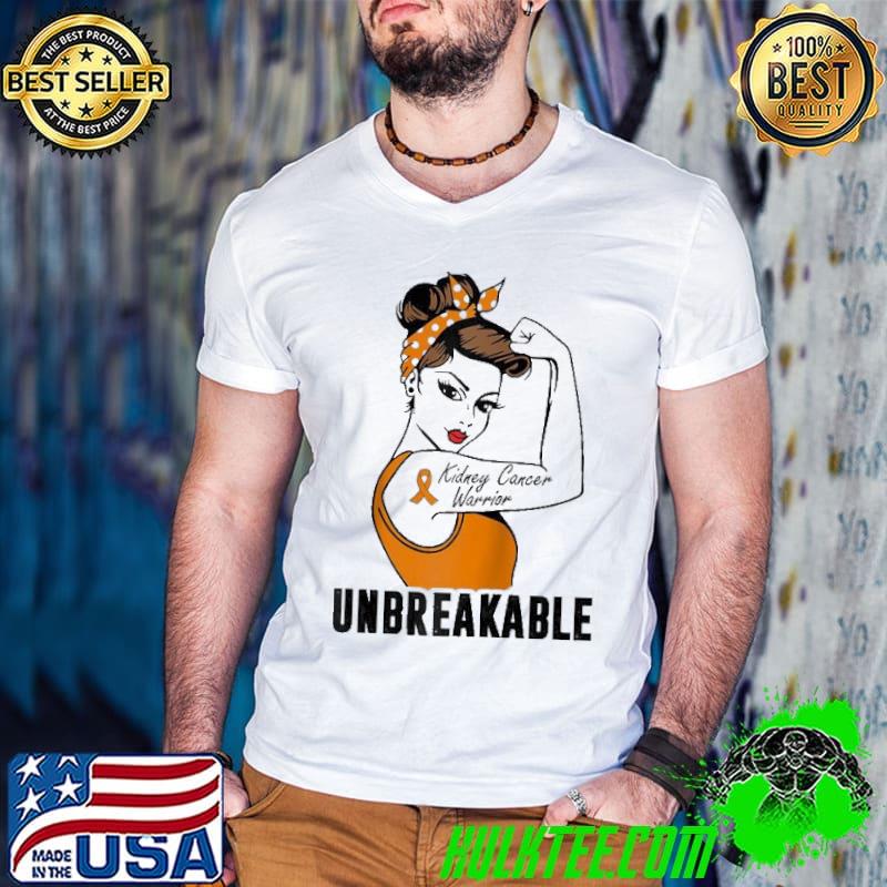 Kidney Cancer Warrior Unbreakable Strong Women Shirt Guys V Neck Kidney Cancer Warrior Unbreakable Strong Women Shirt Guys V Neck