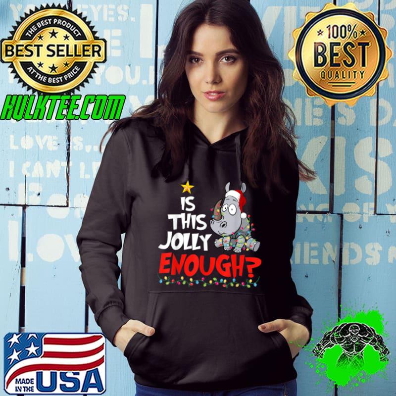 Kids Is this jolly enough Rhino merry christmas 2021 T Shirt