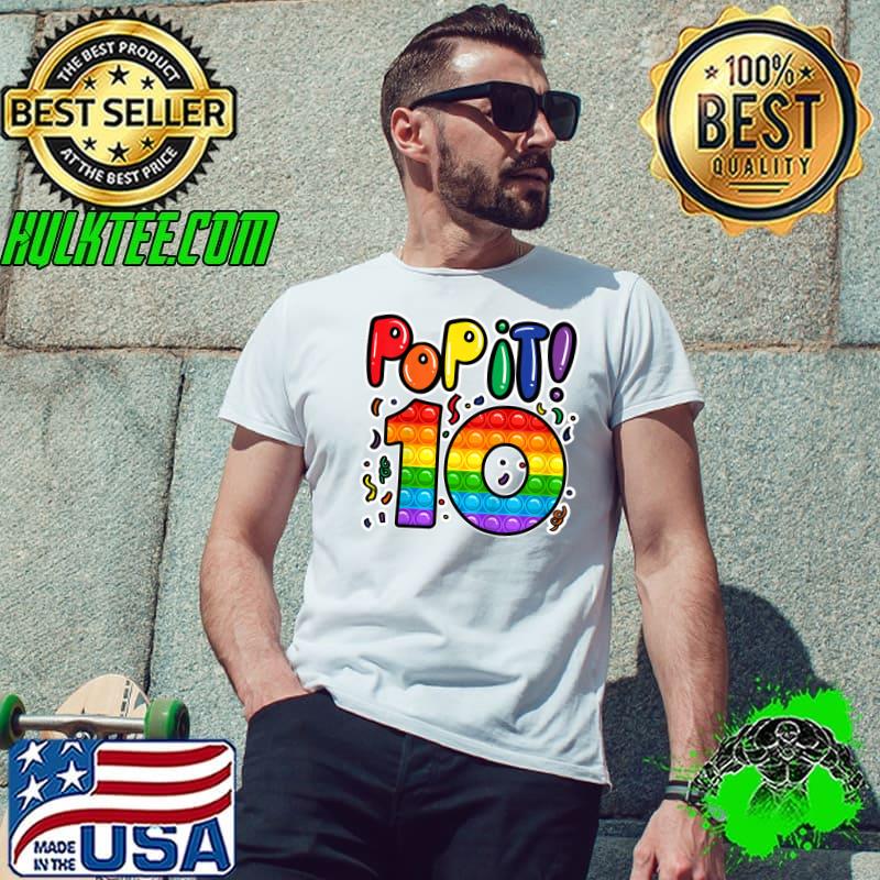 Kids Pop It 10th Birthday Girls Boys 10 Years Old Fidget T-Shirt