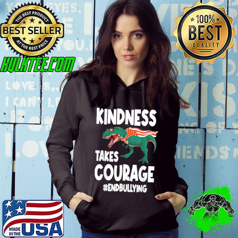 Kindness Takes Courage T-rex Anti Bullying Orange Unity Day T-Shirt
