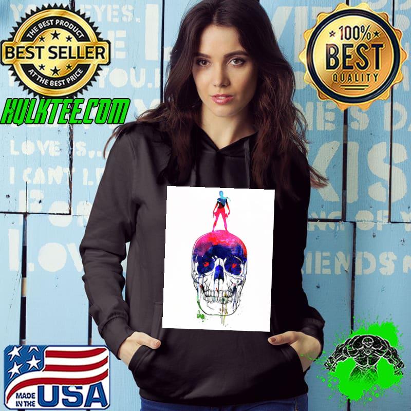 Lara and the skull watercolor naxart skull shirt