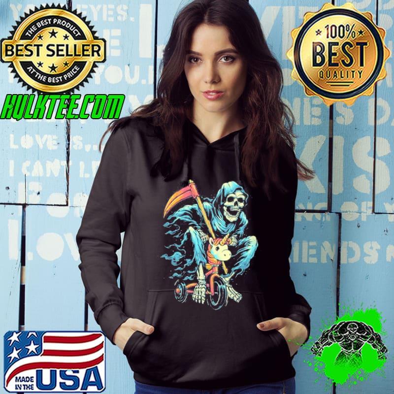 Last ride with skull cycling bike unicorn shirt