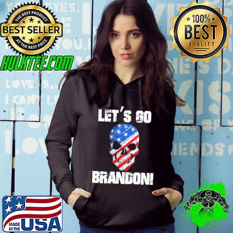 Let's Go Brandon American Flag Skull Shirt