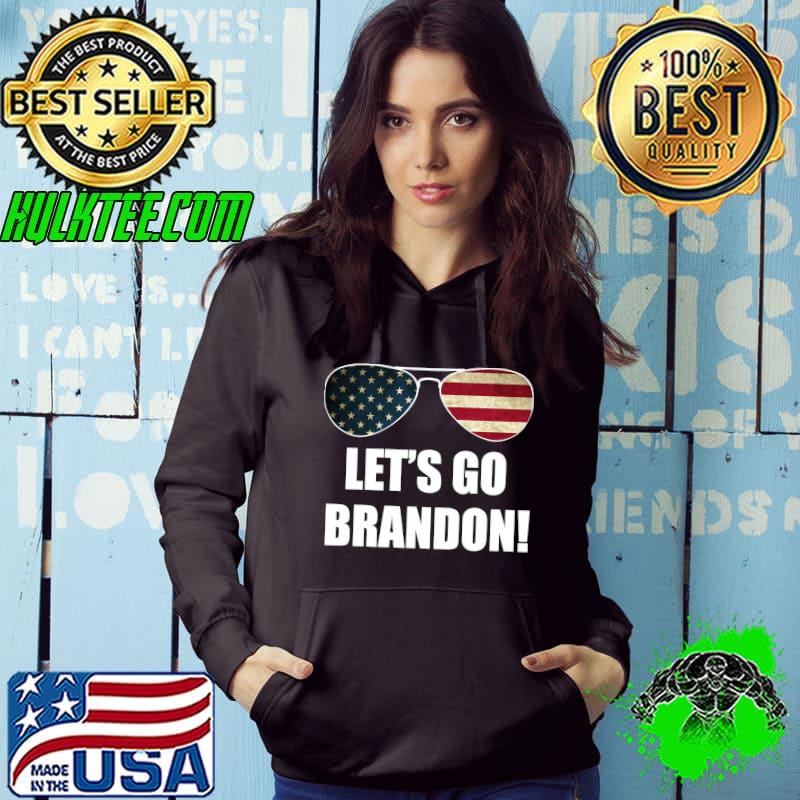 Let's Go Brandon glass American flag T-s Hoodie Let's Go Brandon glass American flag T-s Hoodie