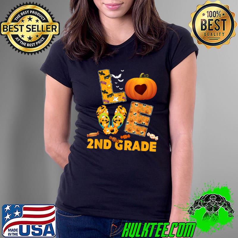 Love 2nd Grade Teacher Pumpkin Halloween T-Shirt Ladies Tee Love 2nd Grade Teacher Pumpkin Halloween T-Shirt Ladies Tee