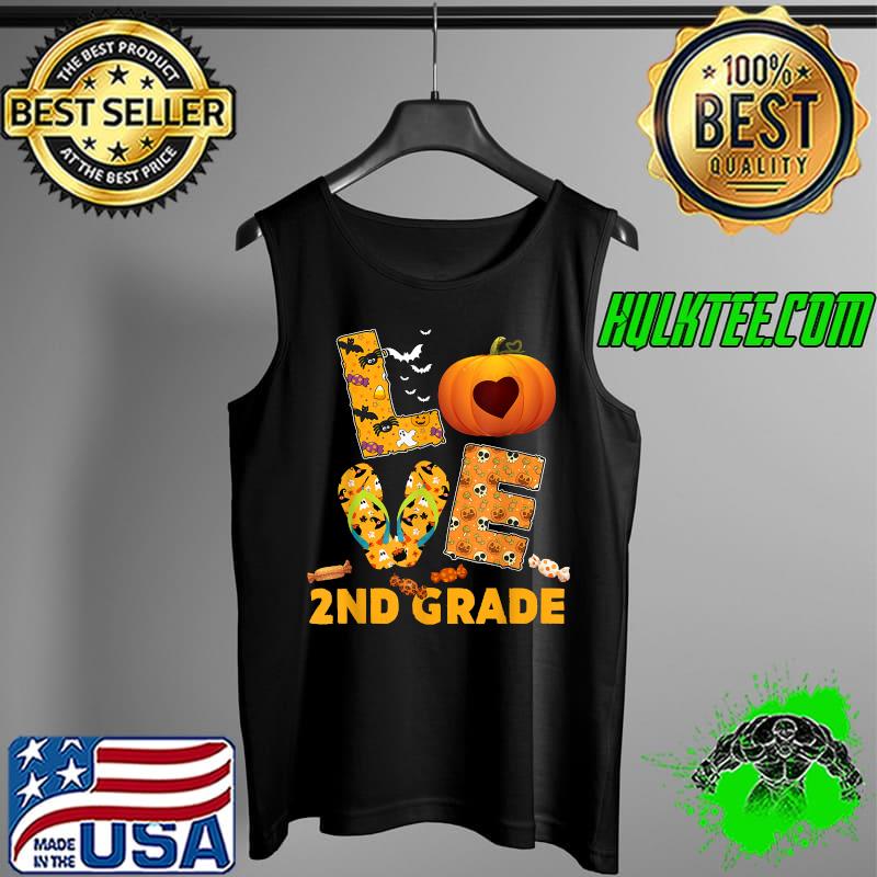 Love 2nd Grade Teacher Pumpkin Halloween T-Shirt Tank Top Love 2nd Grade Teacher Pumpkin Halloween T-Shirt Tank Top