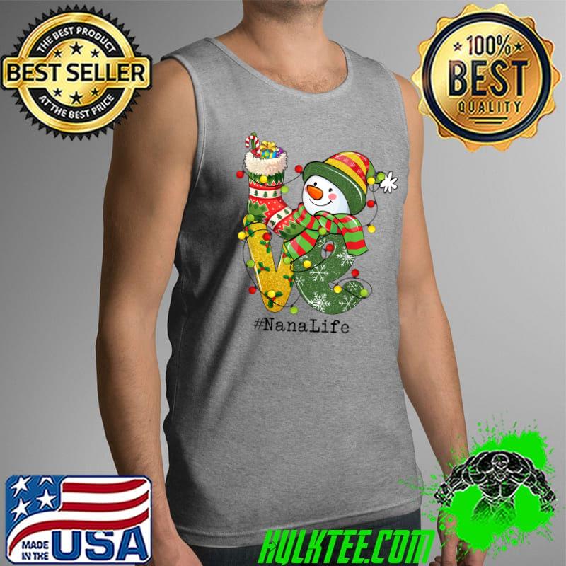 LOVE Nana Life Snowman Christmas Lights Pajama Womens T-Shirt Tank Top LOVE Nana Life Snowman Christmas Lights Pajama Womens T-Shirt Tank Top