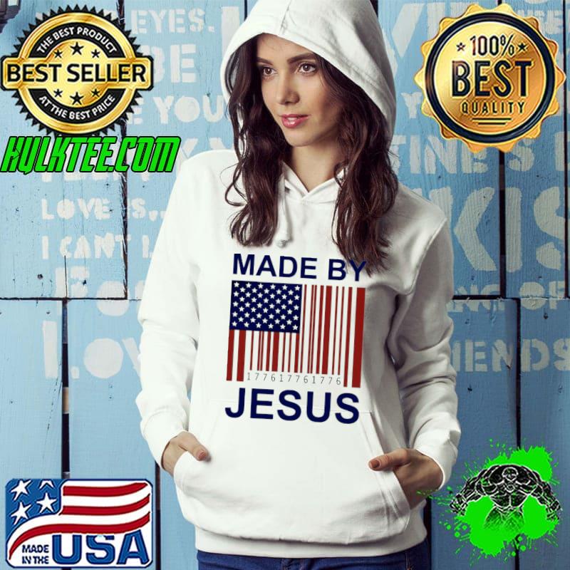 Made by jesus code american flag shirt