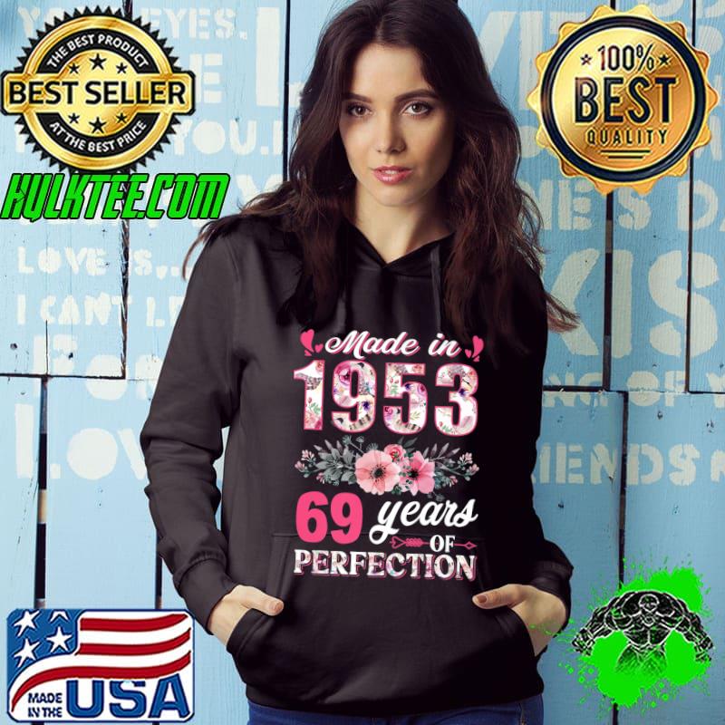Made In 1953 Floral 69 Year Old 69th Birthday Gifts Women Premium T-Shirt