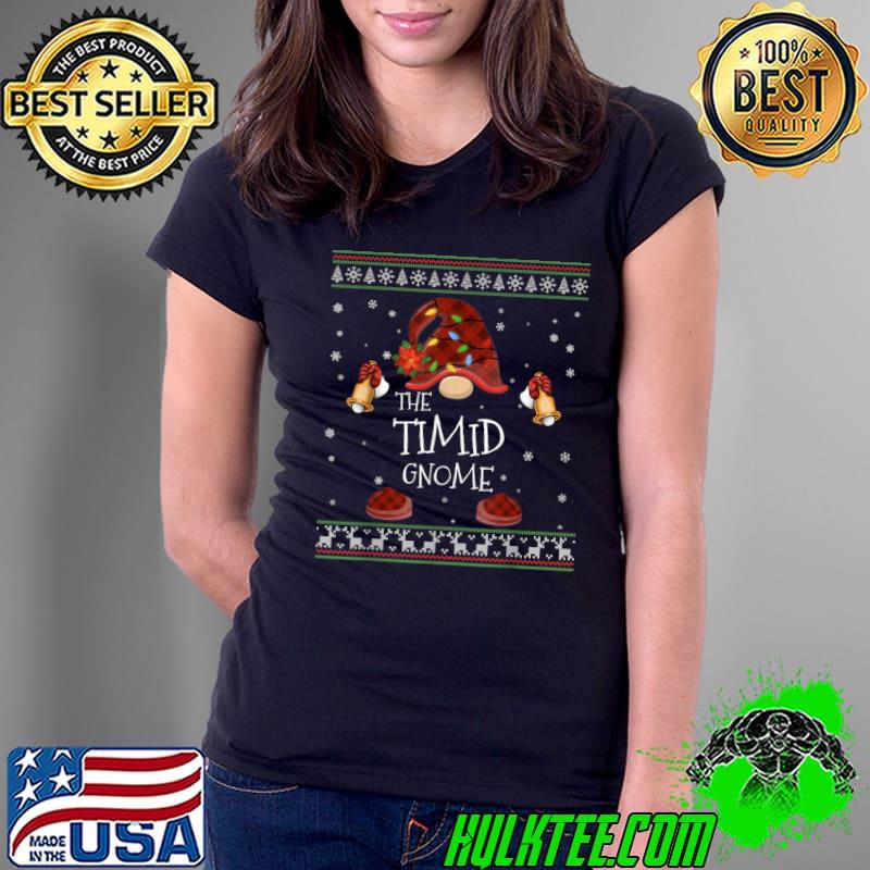 mb Timid Gnome Buffalo Plaid Christmas Light Ugly Style T-Shirt Ladies Tee mb Timid Gnome Buffalo Plaid Christmas Light Ugly Style T-Shirt Ladies Tee
