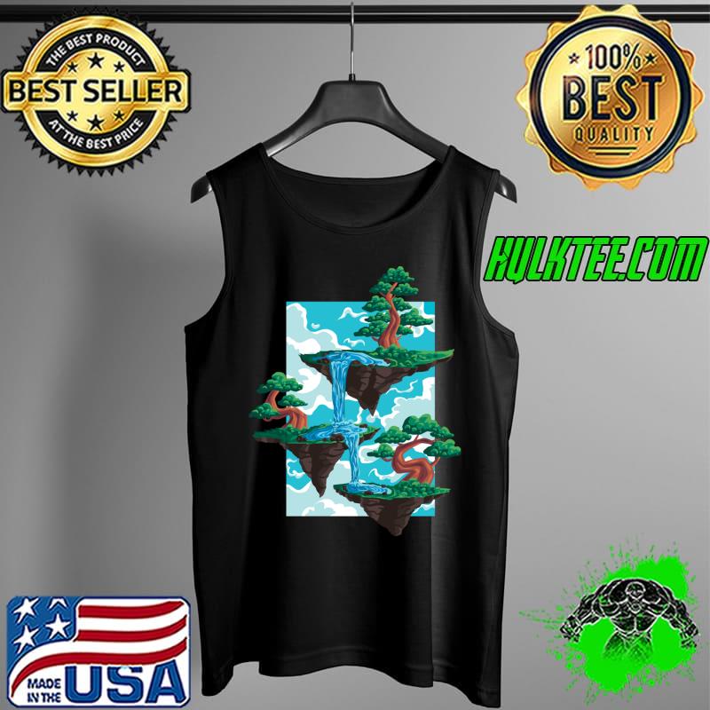 Men Women Unisex Floating Island Fantasy Art Flat Earth T-s Tank Top Men Women Unisex Floating Island Fantasy Art Flat Earth T-s Tank Top