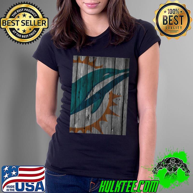 Miami Dolphins Team Rugby Wood Fence Shirt Ladies Tee Miami Dolphins Team Rugby Wood Fence Shirt Ladies Tee