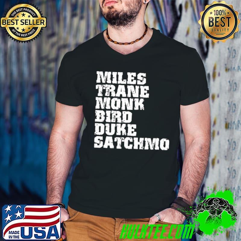 Miles Trane Monk Bird Duke Satchmo Shirt Guys V Neck Miles Trane Monk Bird Duke Satchmo Shirt Guys V Neck