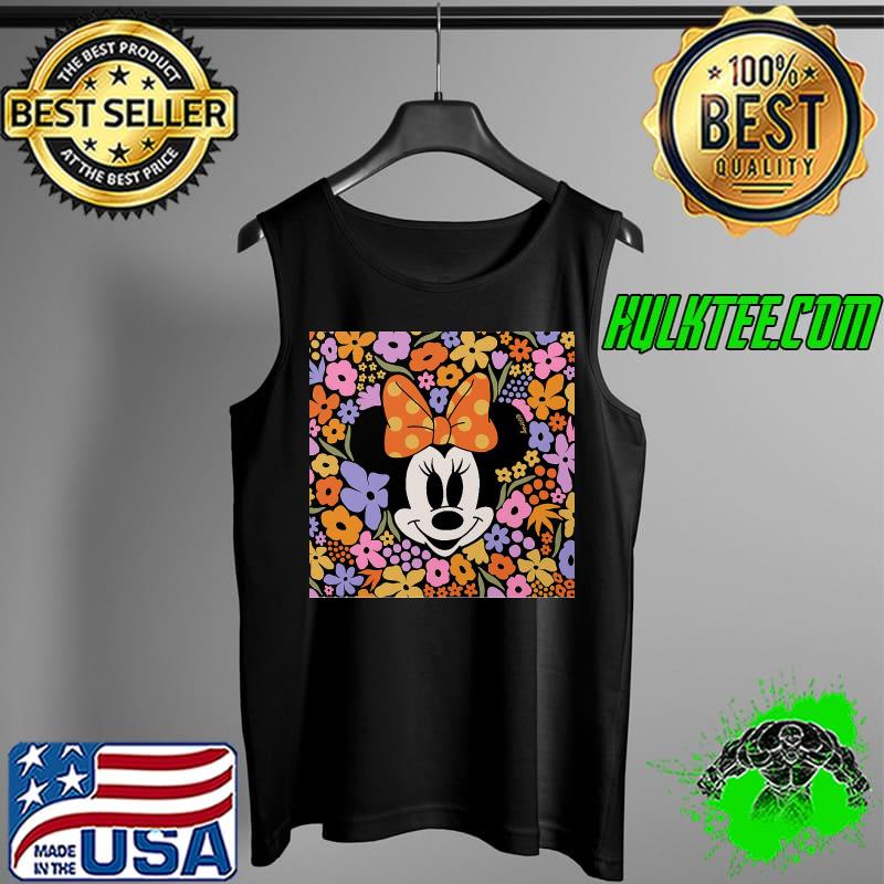 Minnie Mouse and Colorful Flowers Dark by Hanna Kastl-Lungberg Disney Shirt Tank Top Minnie Mouse and Colorful Flowers Dark by Hanna Kastl-Lungberg Disney Shirt Tank Top