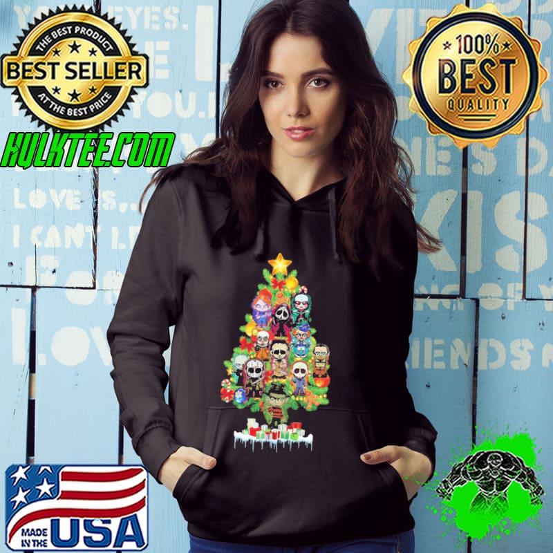 Movie Horror Tree Christmas Pennywise Freddy Krueger Jason Hannibal Lecter Samara Michael Chucky Pinhead shirt