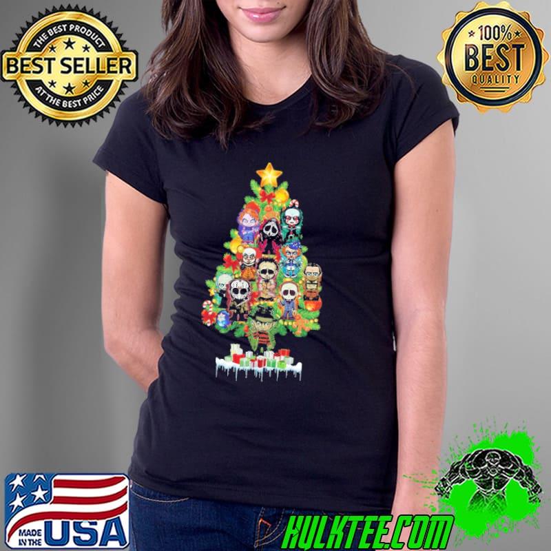 Movie Horror Tree Christmas Pennywise Freddy Krueger Jason Hannibal Lecter Samara Michael Chucky Pinhead s Ladies Tee Movie Horror Tree Christmas Pennywise Freddy Krueger Jason Hannibal Lecter Samara Michael Chucky Pinhead s Ladies Tee