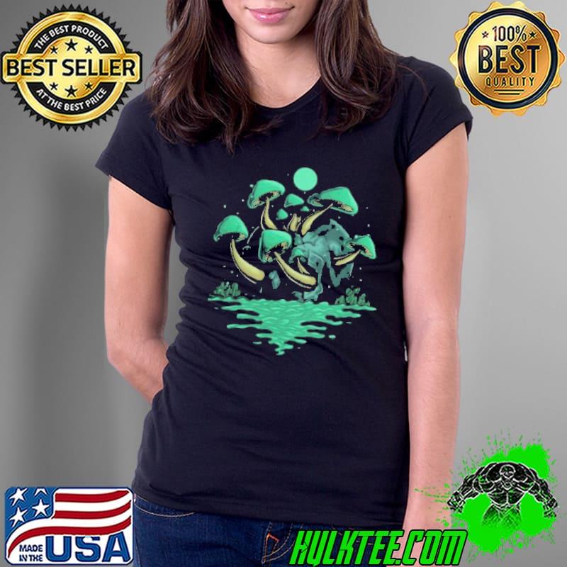 Mushroom Skull Green Shirt Ladies Tee Mushroom Skull Green Shirt Ladies Tee