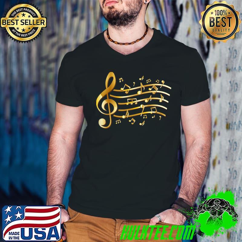 Musicians Music Staff G Cleff Notes Musical T-Shirt