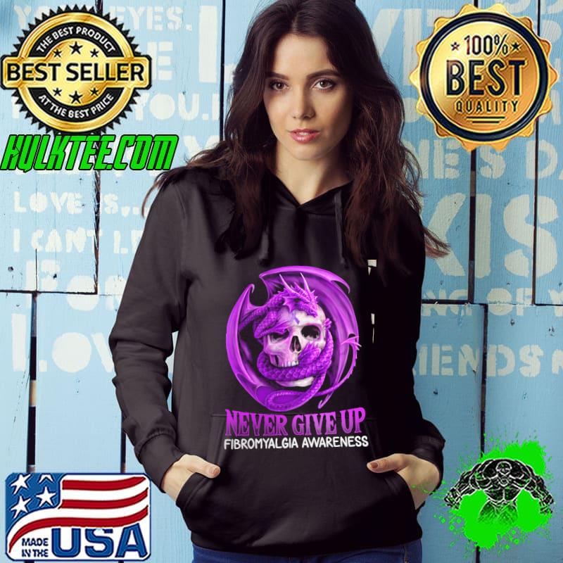 Never give up fibromyalgia awareness skull dragon shirt Never give up fibromyalgia awareness skull dragon shirt