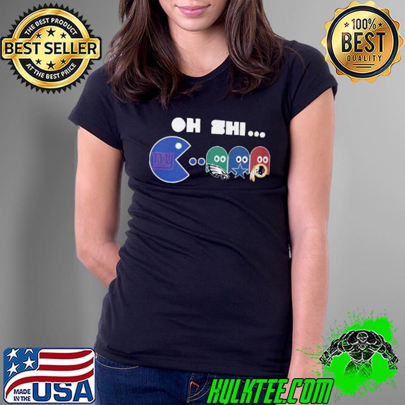 New York Giants Pacman Eats Eagles Cowboys Redskins Shirt Ladies Tee New York Giants Pacman Eats Eagles Cowboys Redskins Shirt Ladies Tee