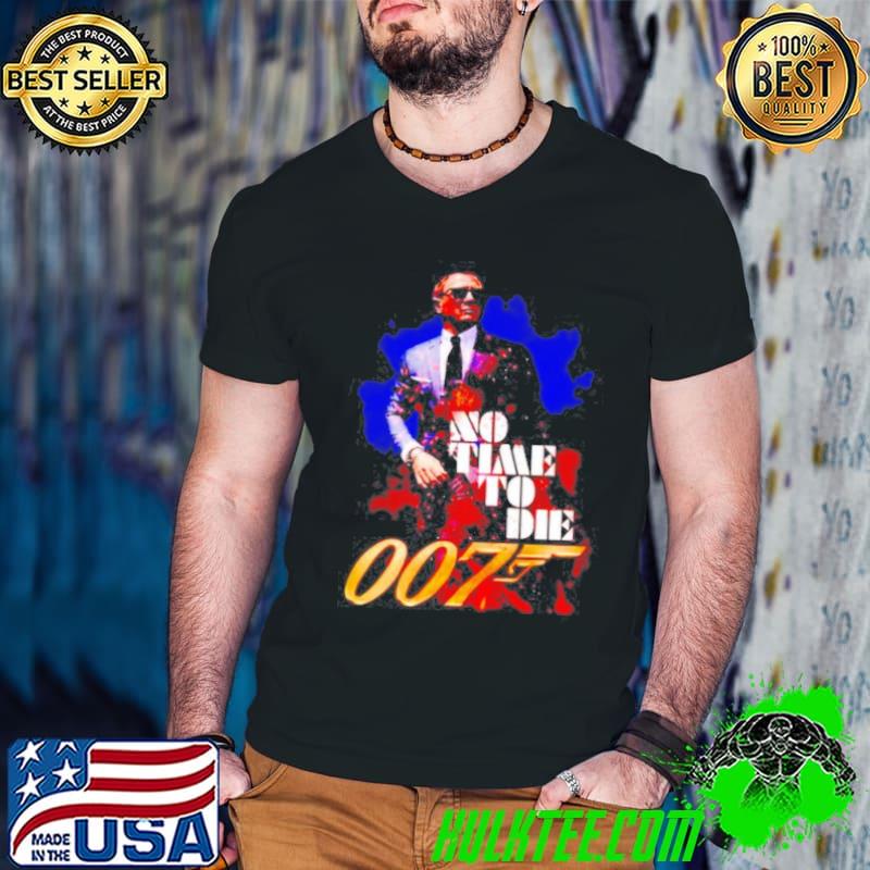 No Time No Die 007 Shirt Guys V Neck No Time No Die 007 Shirt Guys V Neck