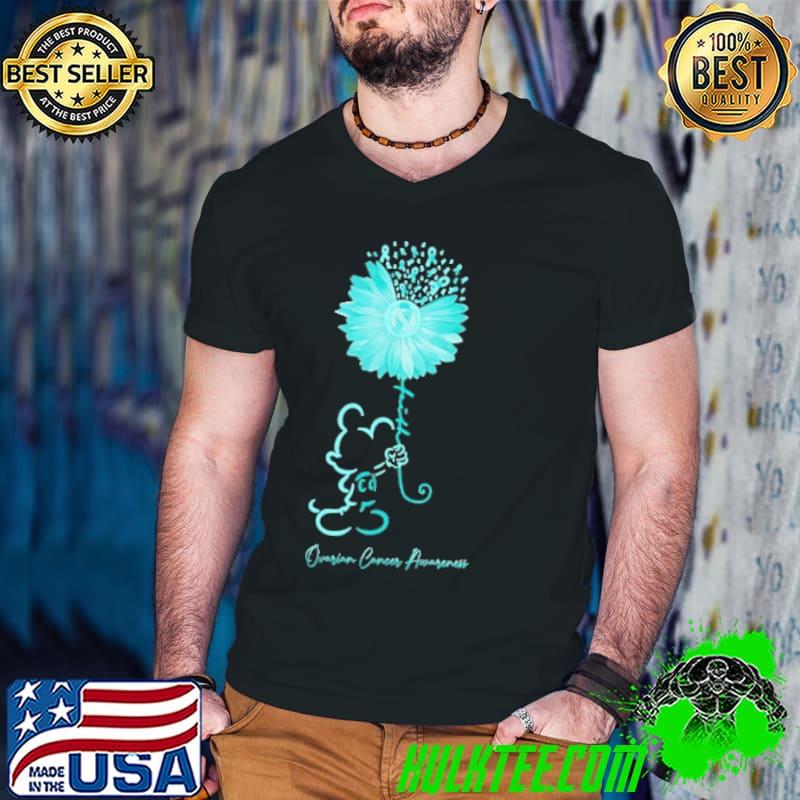 Ovarian Cancer Awareness Mickey Sunflower Shirt