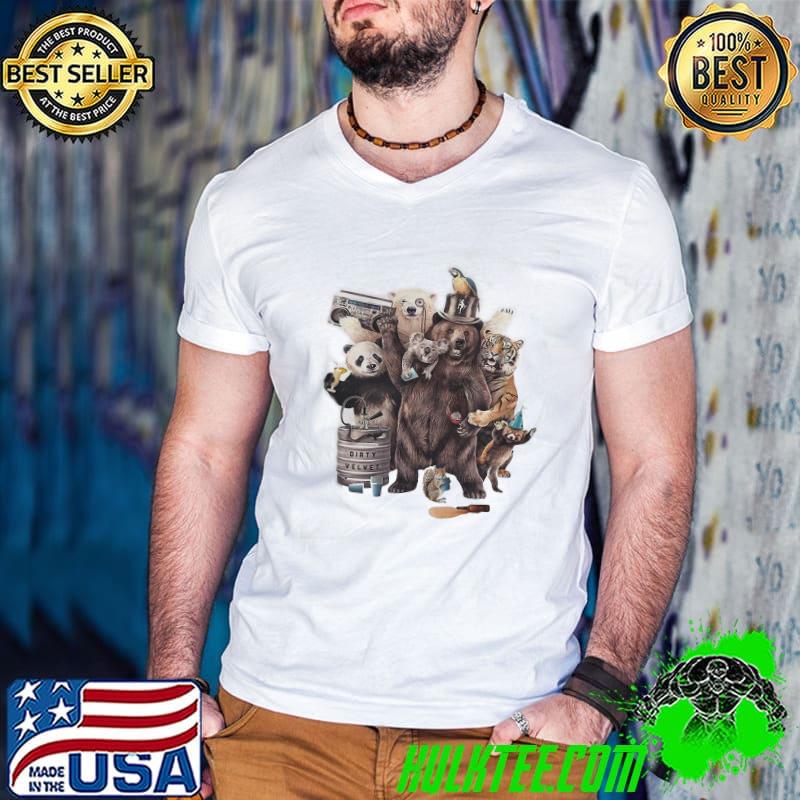 Party Animals panda bear tiger s Guys V Neck Party Animals panda bear tiger s Guys V Neck
