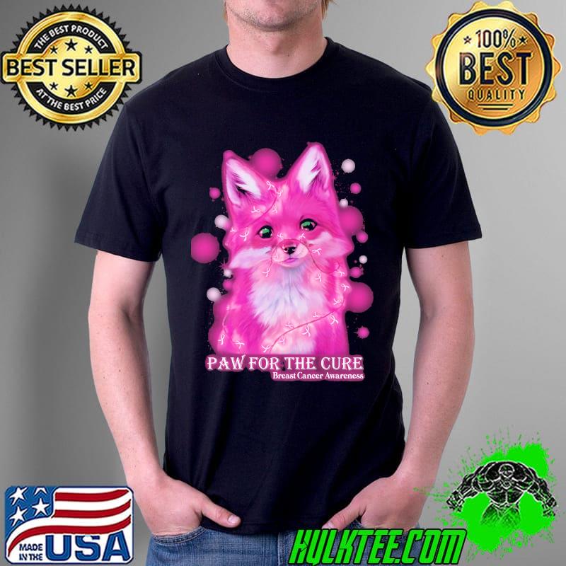 Paw For The Cure Breat Cancer Awareness Fox Shirt Unisex Paw For The Cure Breat Cancer Awareness Fox Shirt Unisex