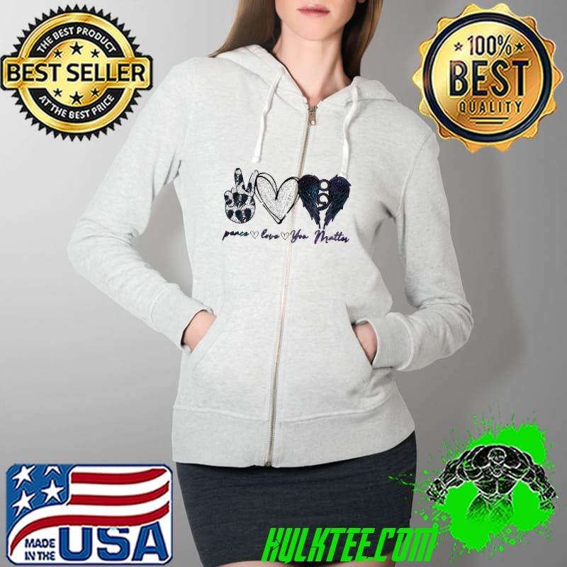 Peace Love You Matte Heart Angel s Full Zip Hooded Peace Love You Matte Heart Angel s Full Zip Hooded