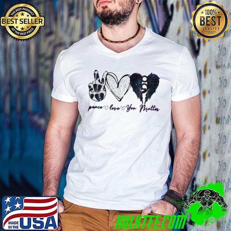Peace Love You Matte Heart Angel shirt