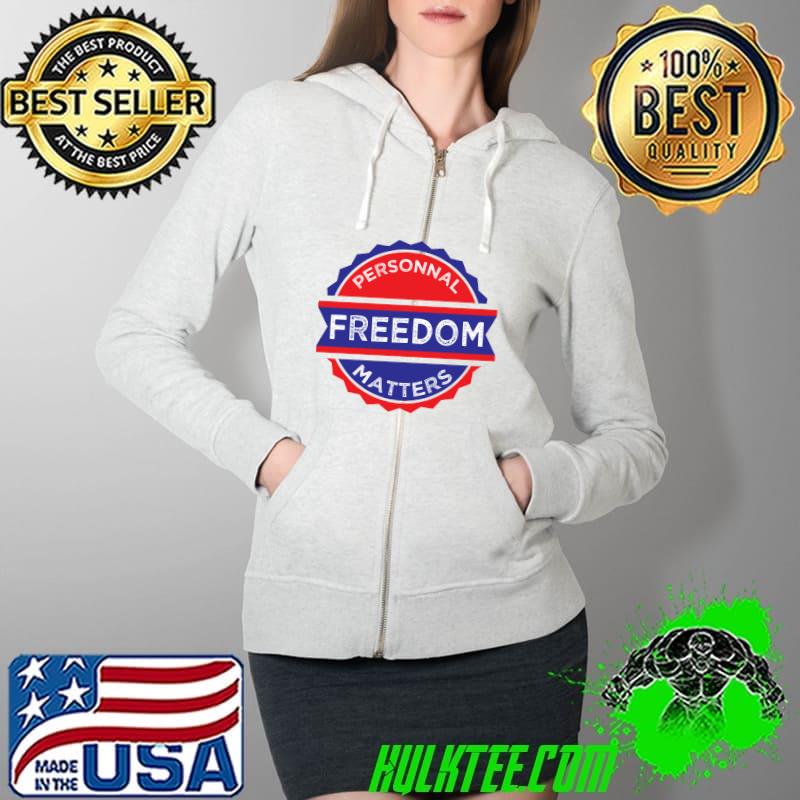 Personnal Freedom Matters Vintage Style Essential T-Shirt Full Zip Hooded Personnal Freedom Matters Vintage Style Essential T-Shirt Full Zip Hooded
