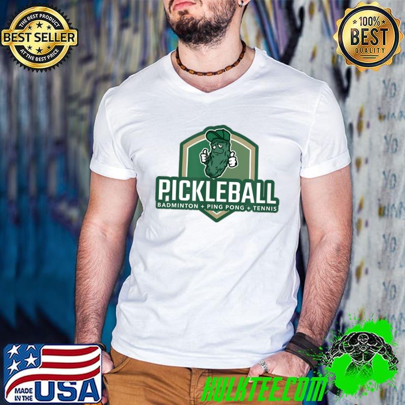 Pickleball Badminton + Ping Pong + Tennis T-Shirt Guys V Neck Pickleball Badminton + Ping Pong + Tennis T-Shirt Guys V Neck