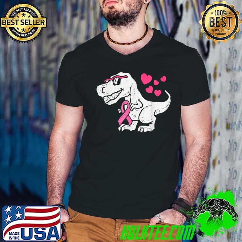 Pink Ribbon T-Rex Kids Breast Cancer Awareness Boys Toddler T-Shirt