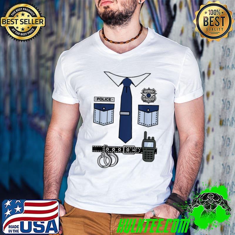 Police Officer Costume for Kids & Adults Easy Halloween T-Shirt Guys V Neck Police Officer Costume for Kids & Adults Easy Halloween T-Shirt Guys V Neck