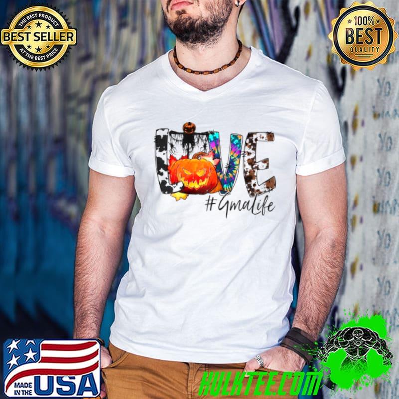 Pumpkin halloween Love Gma life grandma Shirt