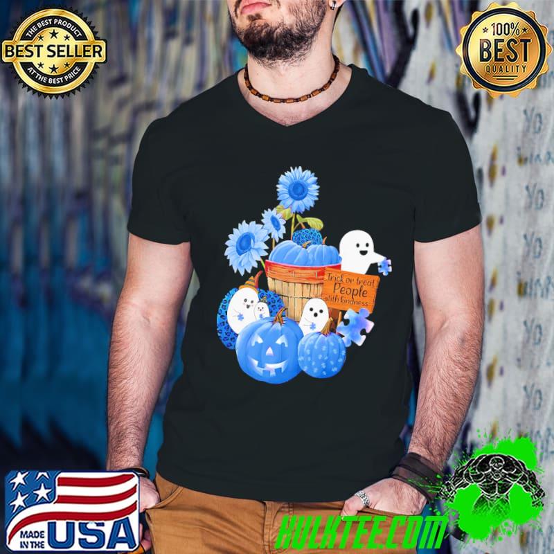 Pumpkins Ghost Trick Or Treat People With Kindness Shirt
