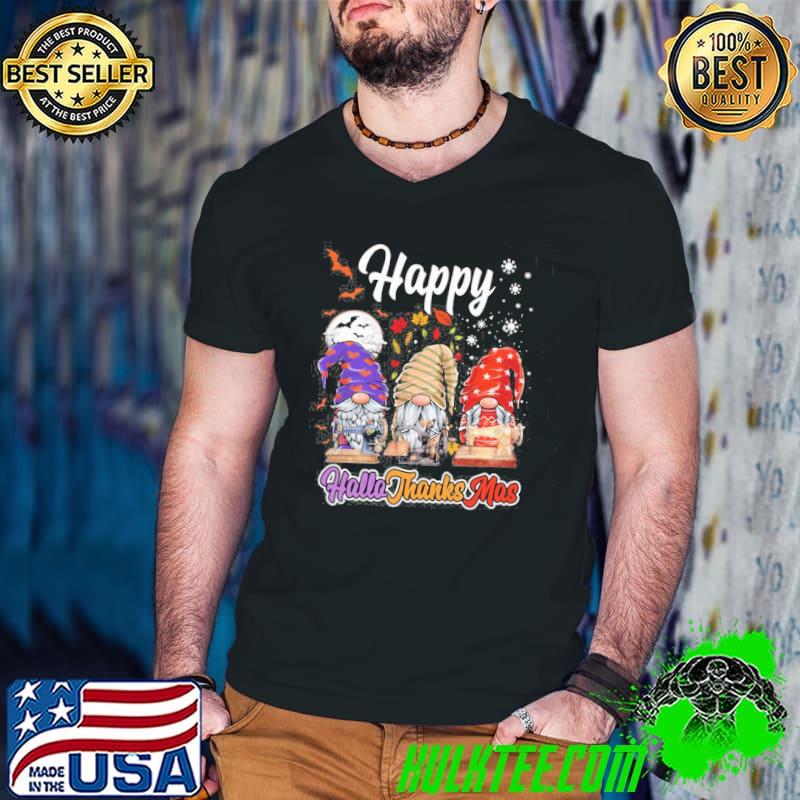 Quilting Sewing Gnomes Happy HalloThanksMas Shirt