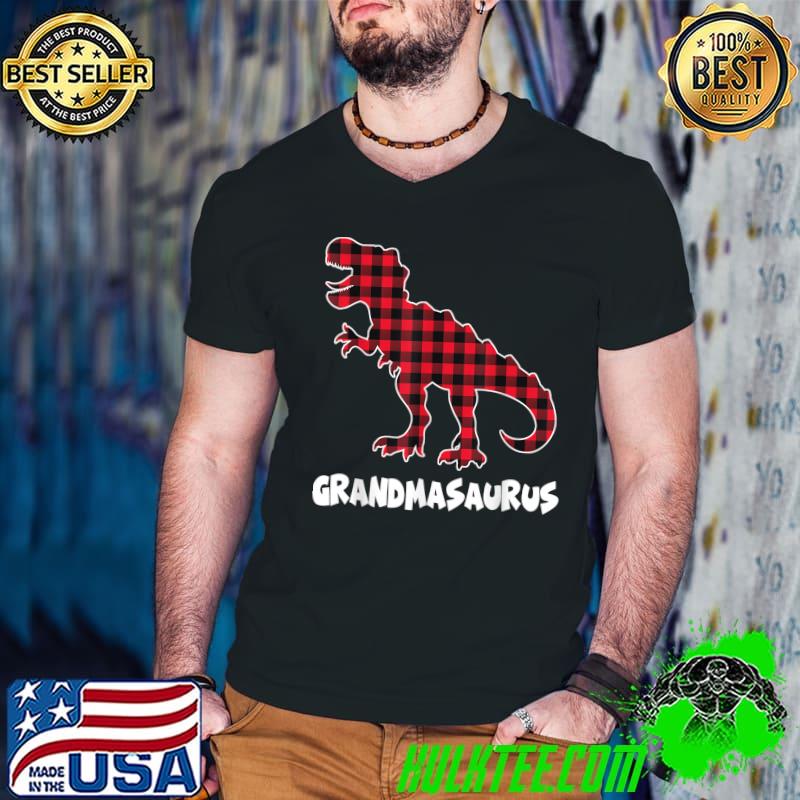 Red Plaid Matching Family Christmas Grandma Saurus T-Shirt