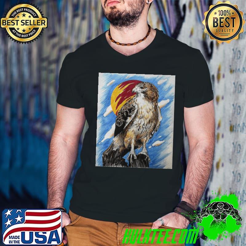 Red Tail Hawk Art Shirt Guys V Neck Red Tail Hawk Art Shirt Guys V Neck