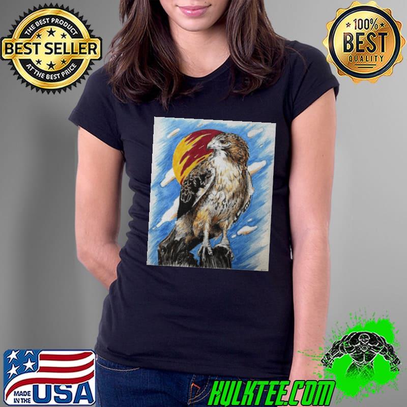 Red Tail Hawk Art Shirt Ladies Tee Red Tail Hawk Art Shirt Ladies Tee