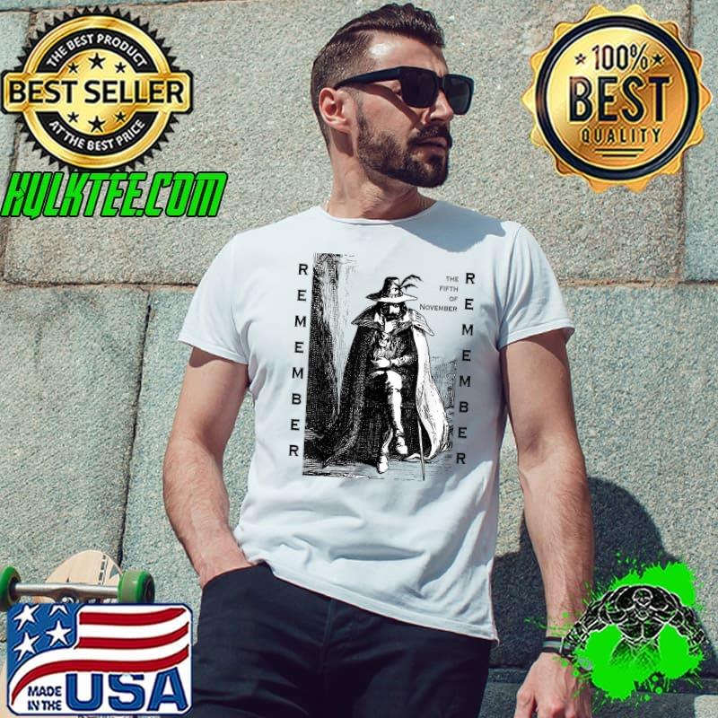 Remember Remember Guy Fawkes Day Vintage Illustration T-Shirt