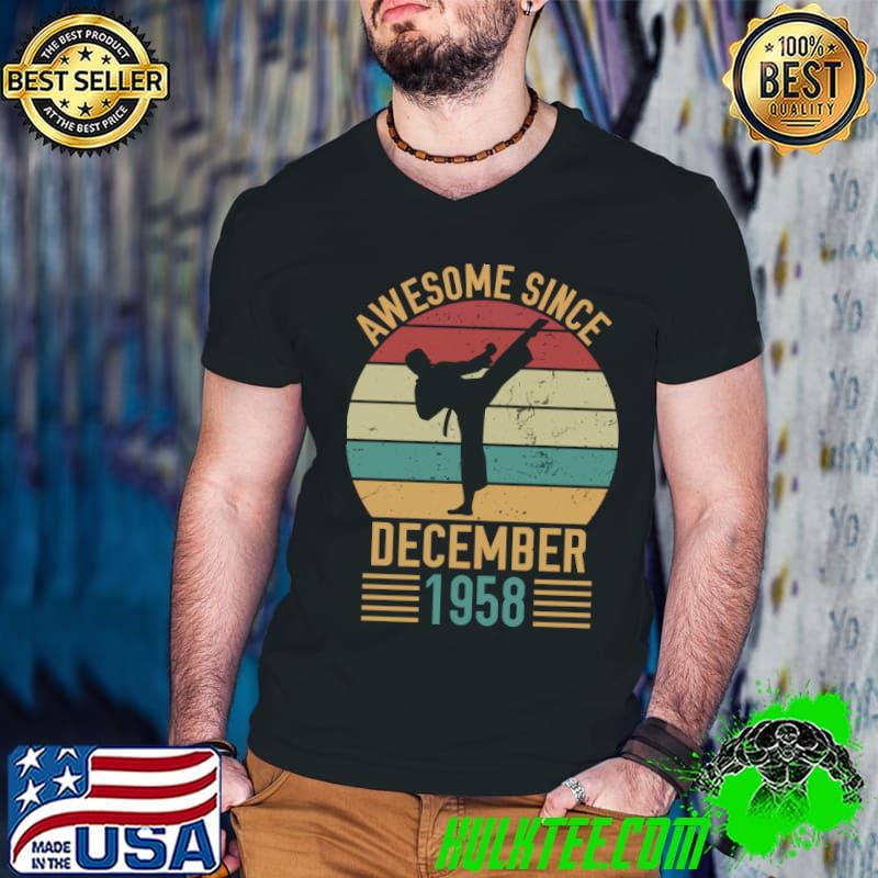 Retro Birthday Awesome Since December 1958 Retro Style Birthday T-Shirt