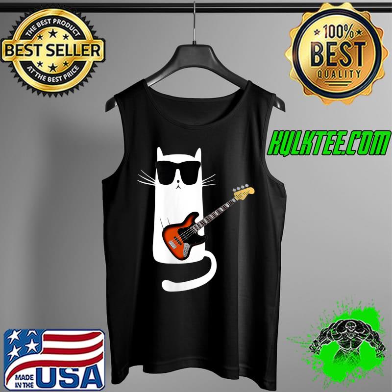 Retro cat playing guitar kitten plays guitarist T-Shirt Tank Top Retro cat playing guitar kitten plays guitarist T-Shirt Tank Top