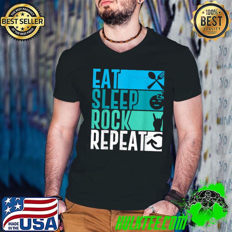 Rock musician saying Eat Sleep Rock Repeat Rocker Vintage T-Shirt Guys V Neck Rock musician saying Eat Sleep Rock Repeat Rocker Vintage T-Shirt Guys V Neck
