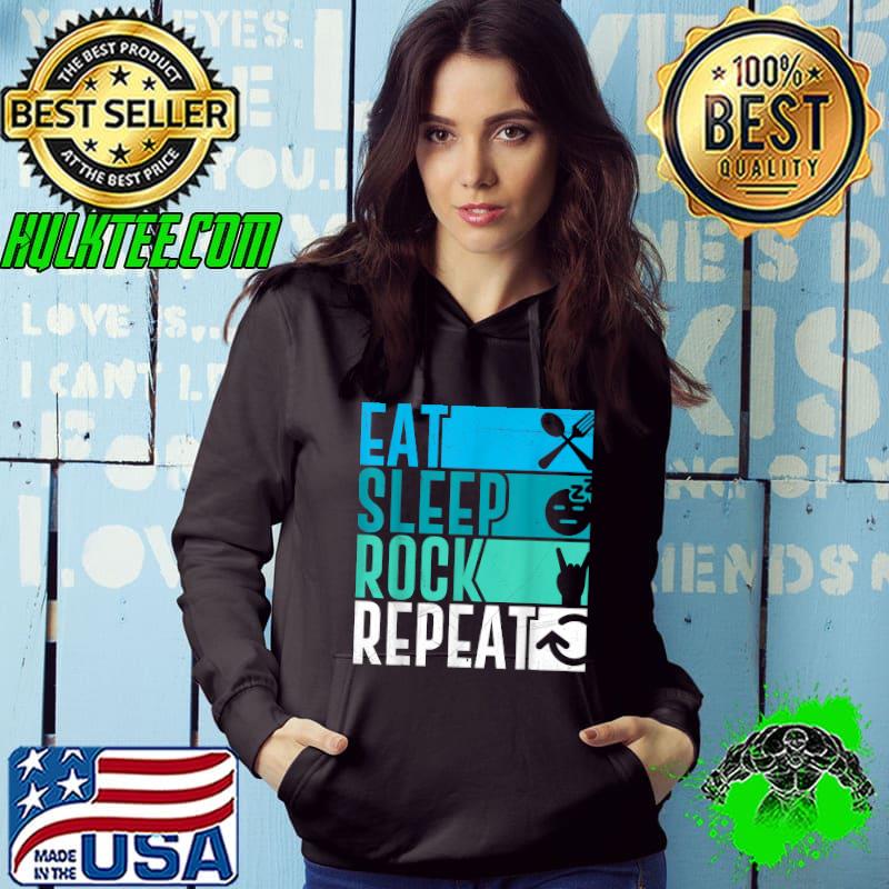 Rock musician saying Eat Sleep Rock Repeat Rocker Vintage T-Shirt
